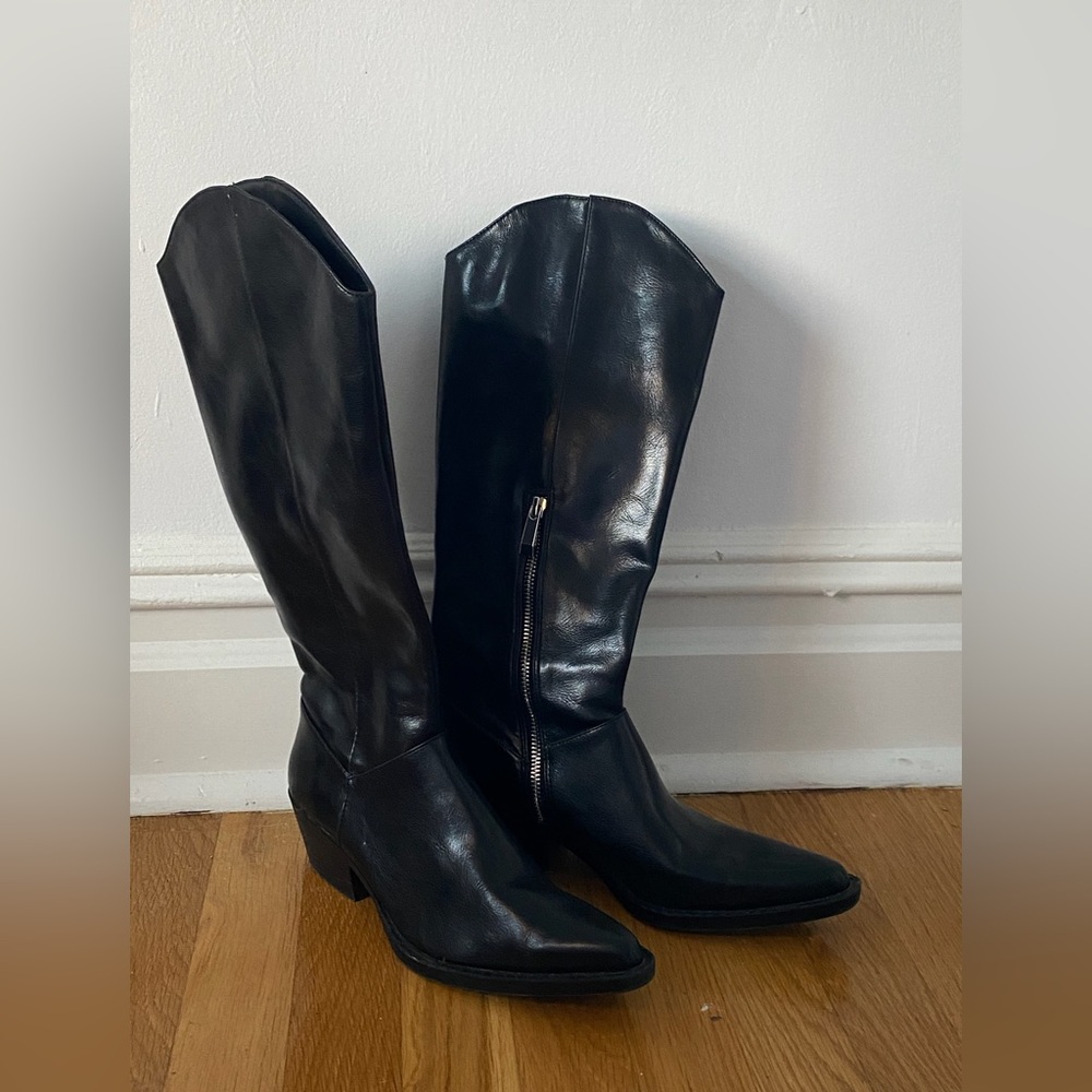 Tall Black Leather Zara Boots Size 37